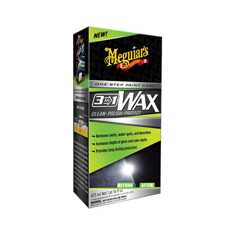 Meguiars 3-In-1 Wax 473ml + Foam Pad