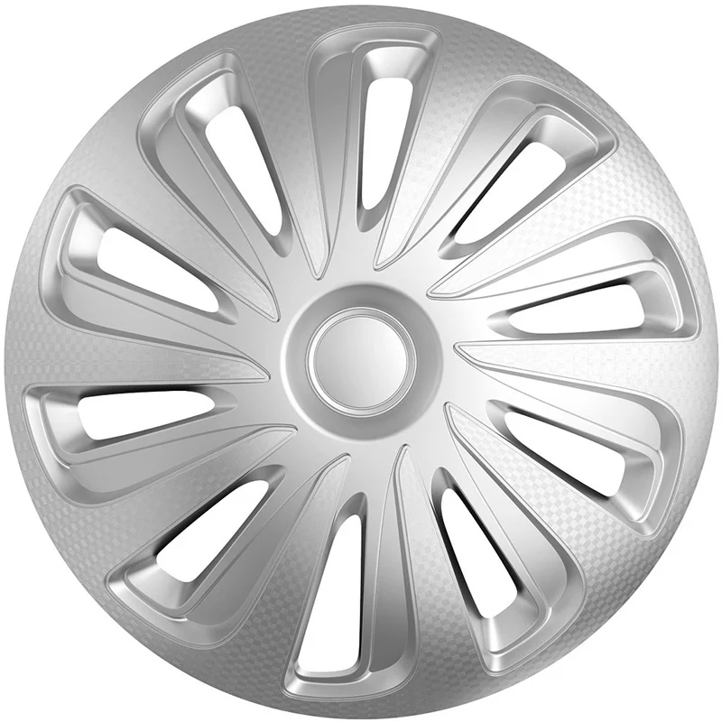 Juego De Tapacubos Caliber 16-Pulgadas Silver Carbono-Look Autostyle