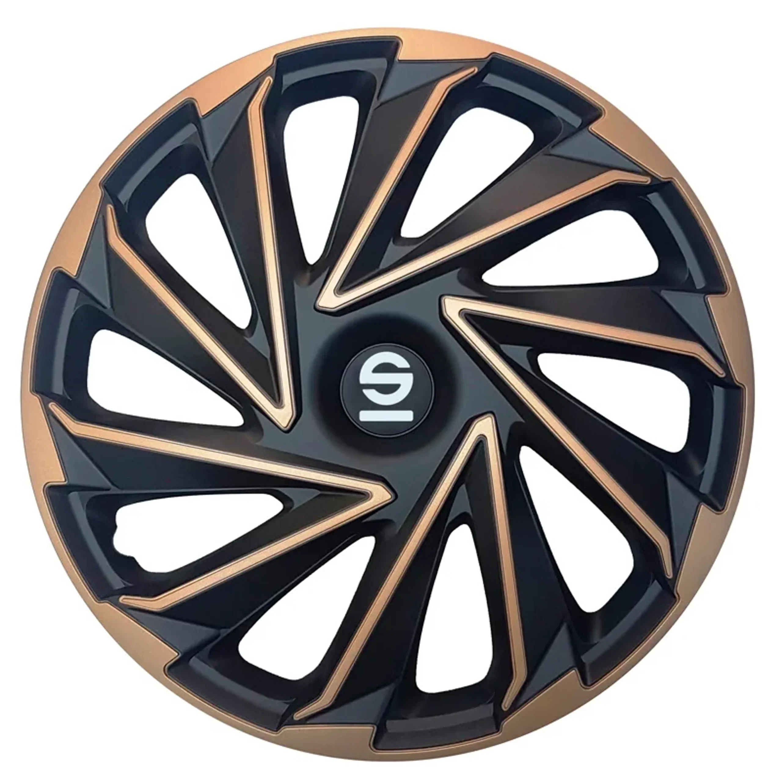 Sparco Tapas de Llanta Varese 15 pulgadas Oro Negro - 4 piezas