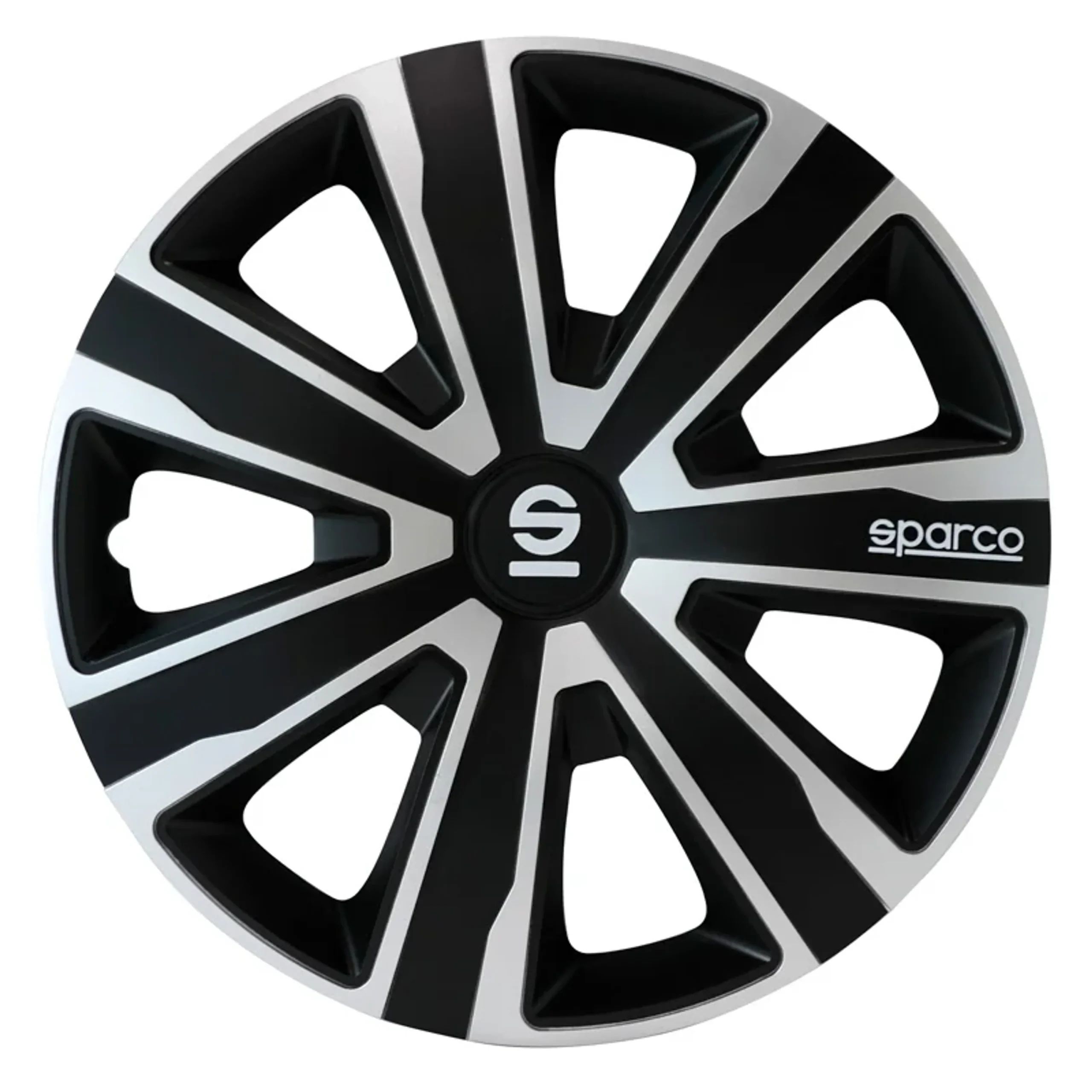 Sparco Tapas de Llanta Palermo 16 pulgadas Plata Negro - 4 piezas