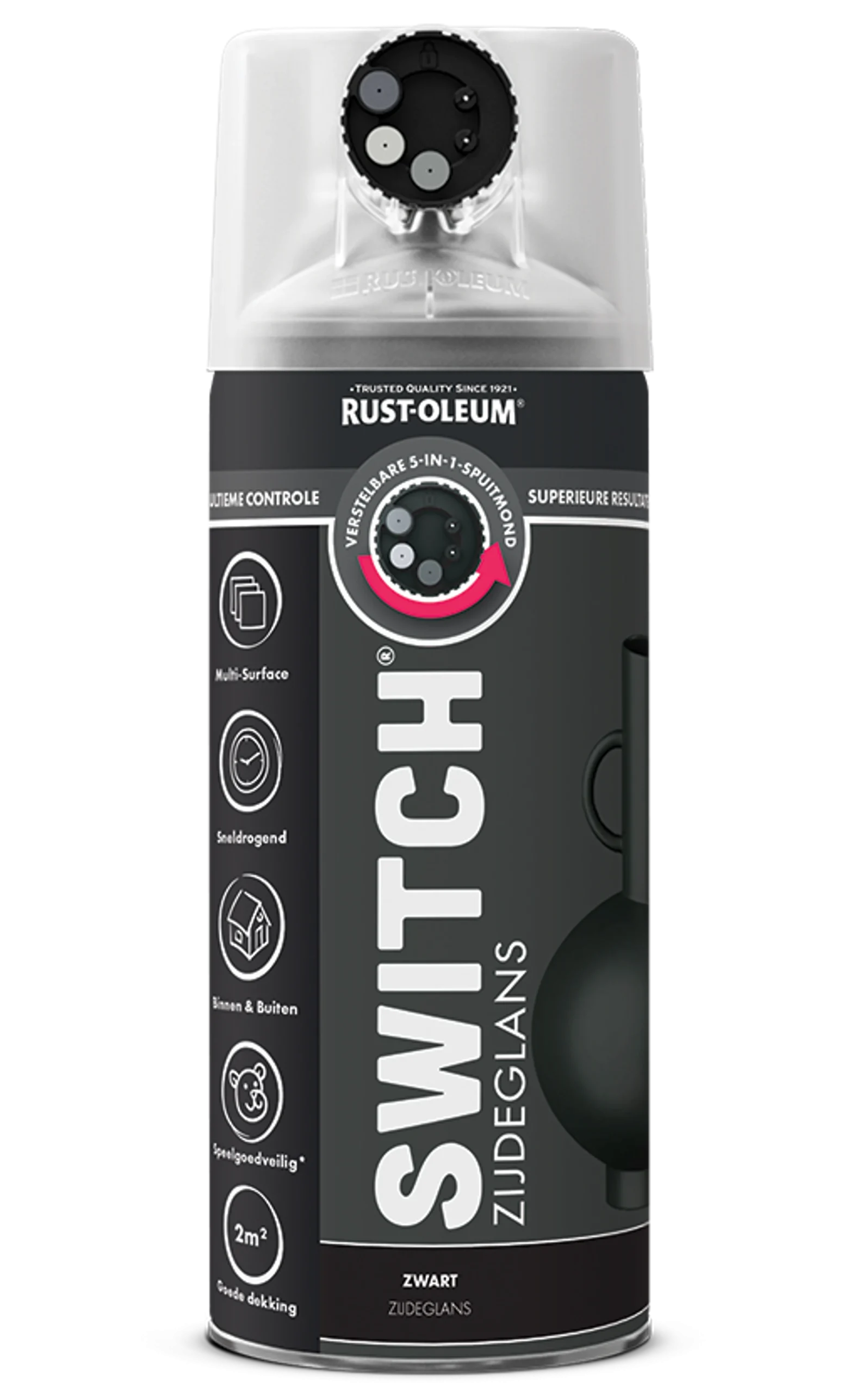 Rust-Oleum Switch Pintura Negro Brillo Seda Aerosol - 400ml