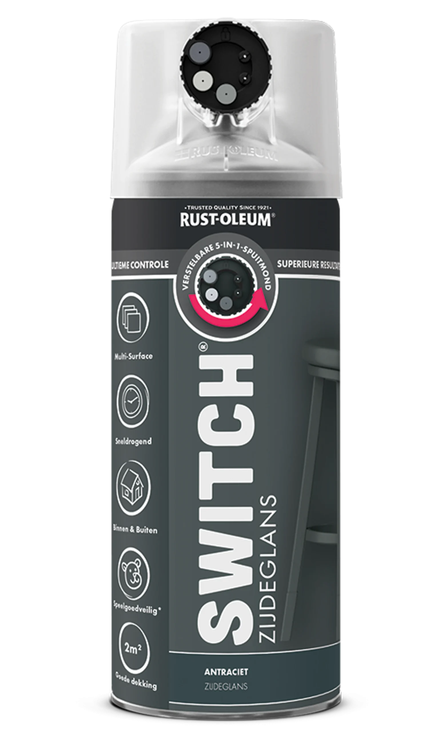 Rust-Oleum Switch Pintura Antracita Brillo Seda en Aerosol - 400ml