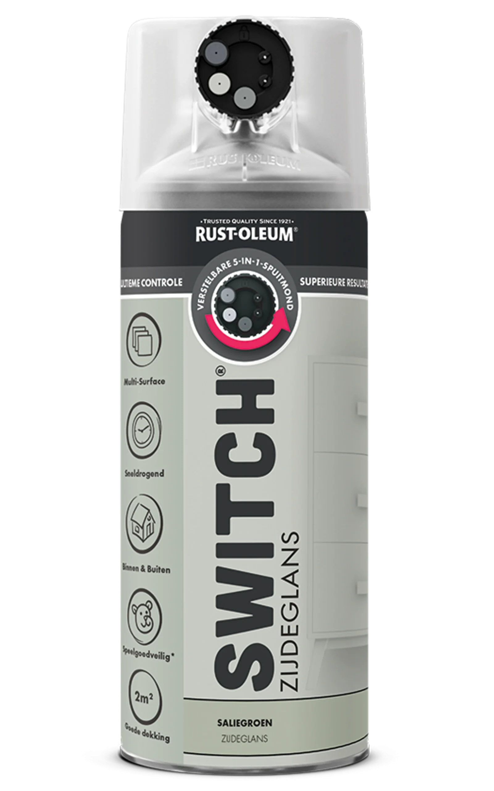 Rust-Oleum Switch Pintura Verde Salvia Brillo Seda Aerosol - 400ml