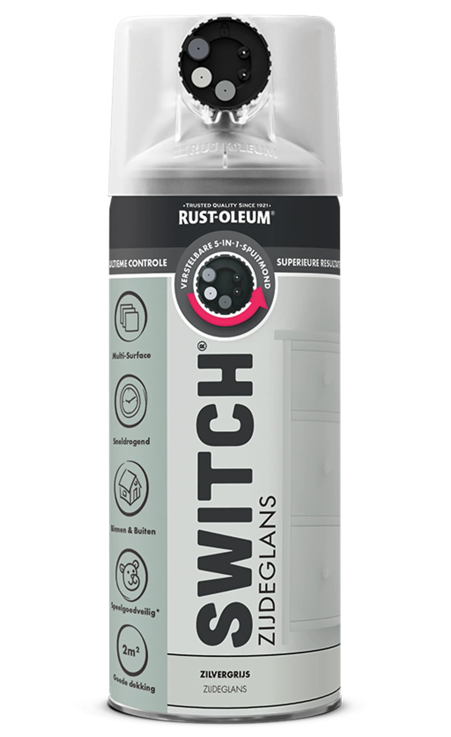 Rust-Oleum Switch Pintura Gris Platinado Brillo Seda Aerosol - 400ml