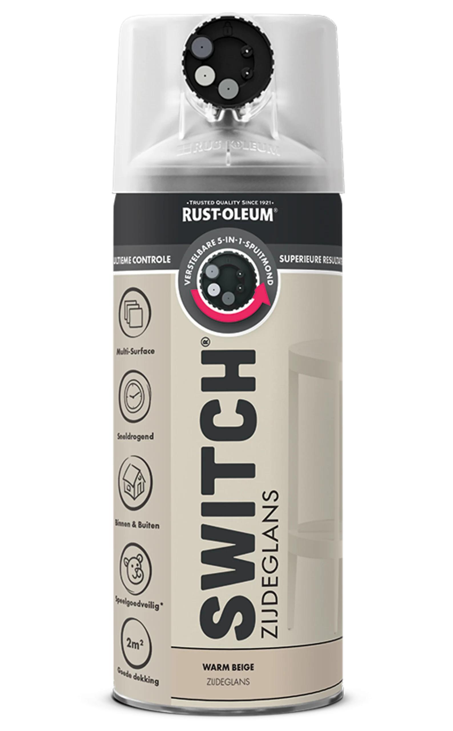 Rust-Oleum Switch Pintura Beige Cálido Brillo Seda Aerosol 400ml