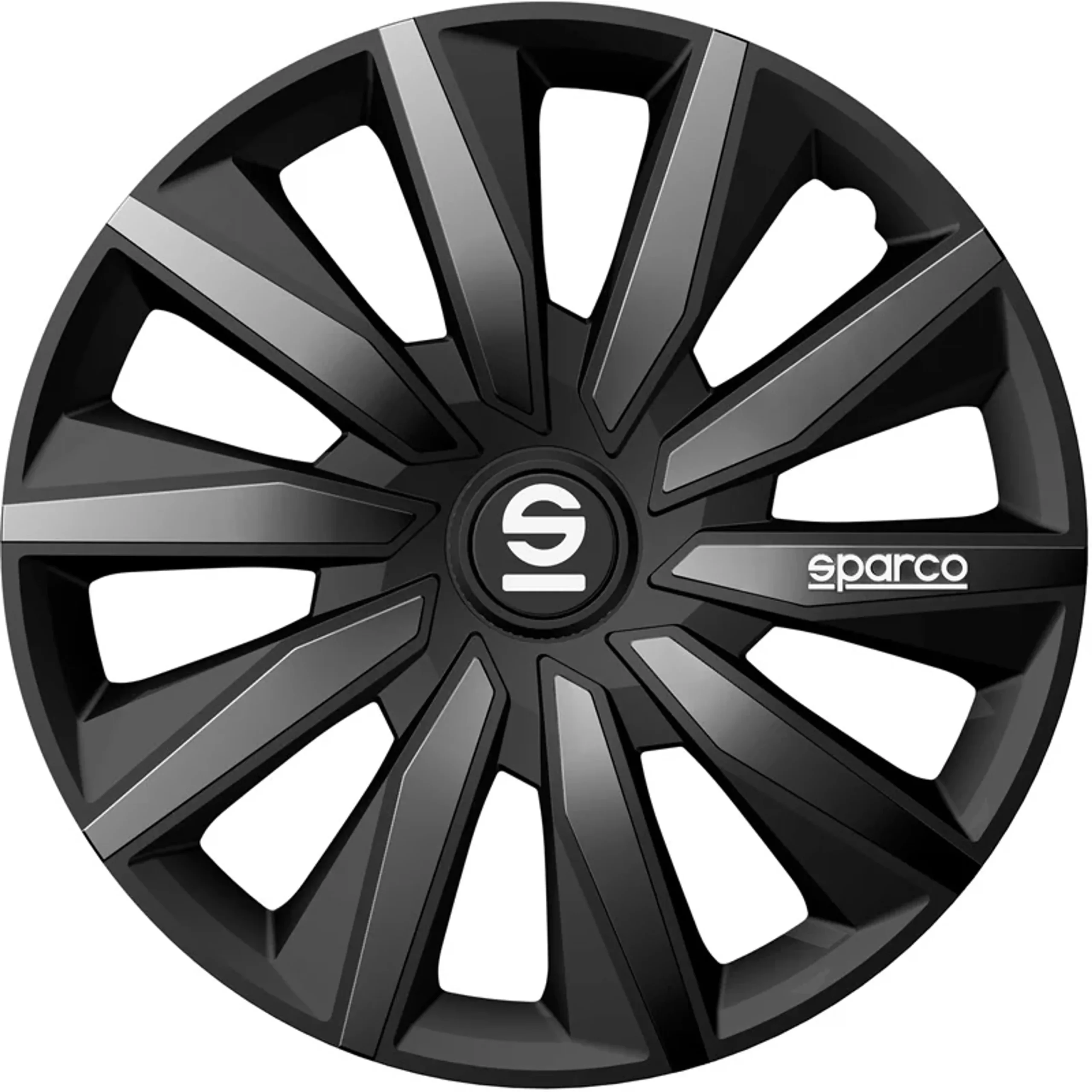 Sparco Tapas de Llanta Milano 16 pulgadas Negro Gris - 4 piezas