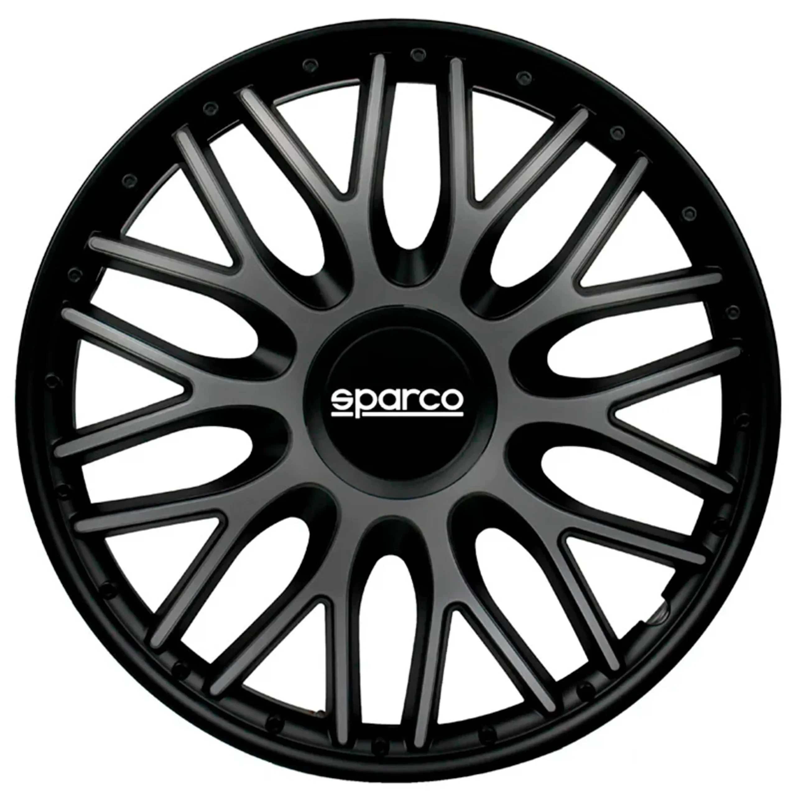 Sparco Tapas de Llanta Roma 15 pulgadas Gris Negro - 4 piezas