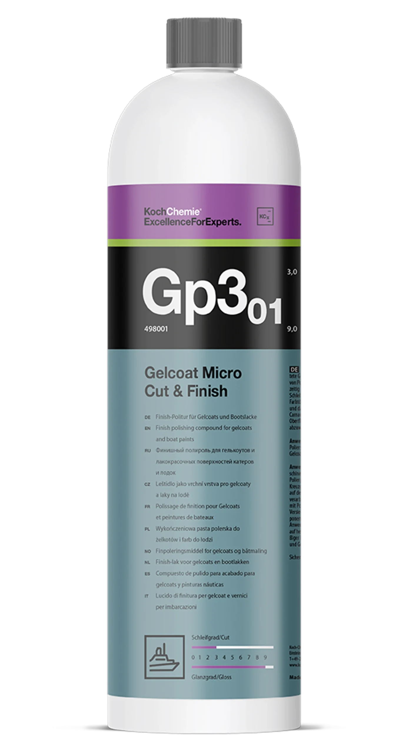 Koch Chemie Gelcoat Micro Cut & Finish Pasta de Pulir y Acabado - 1 litro