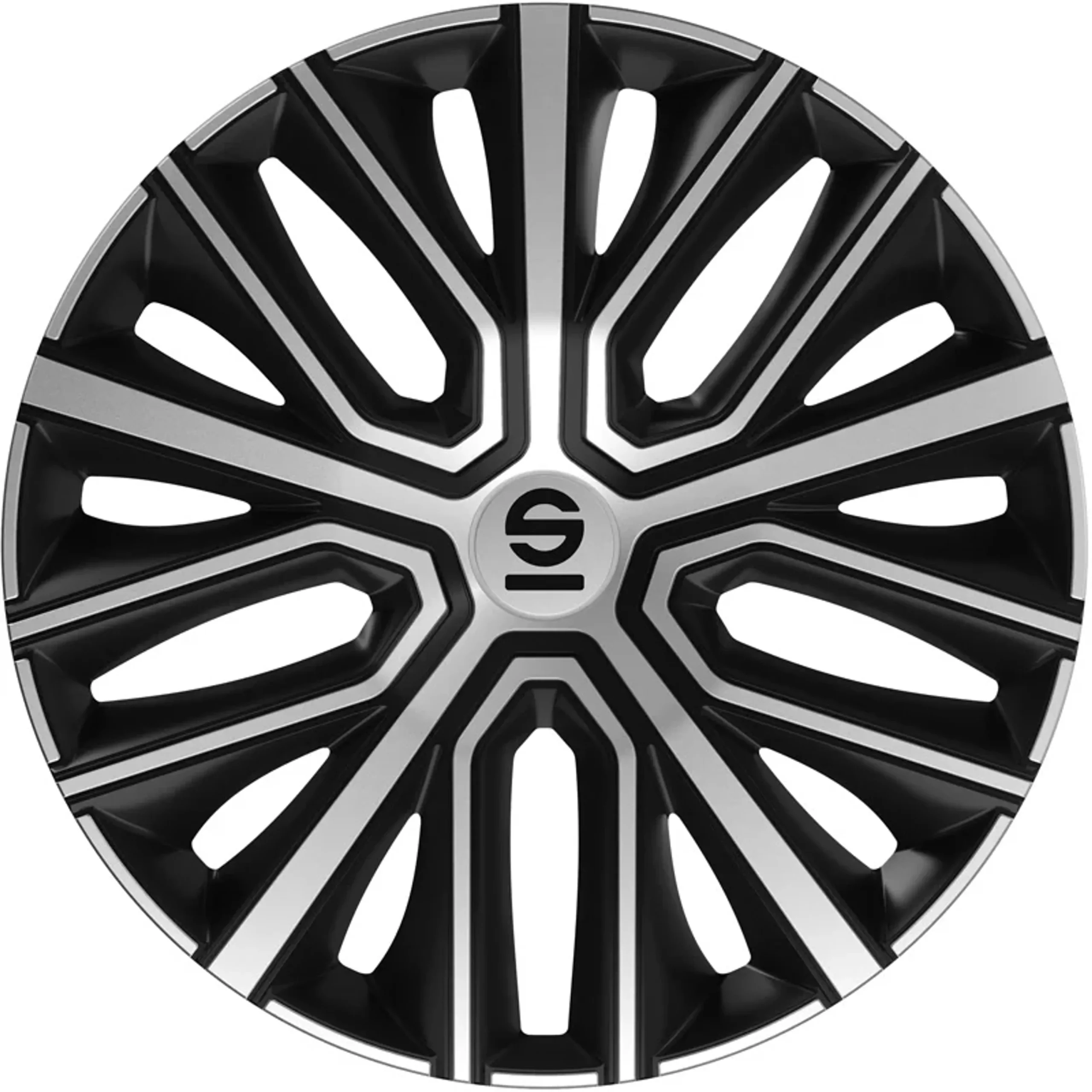 Sparco Tapas de Llanta Modena 14 pulgadas Negro Plata - 4 piezas