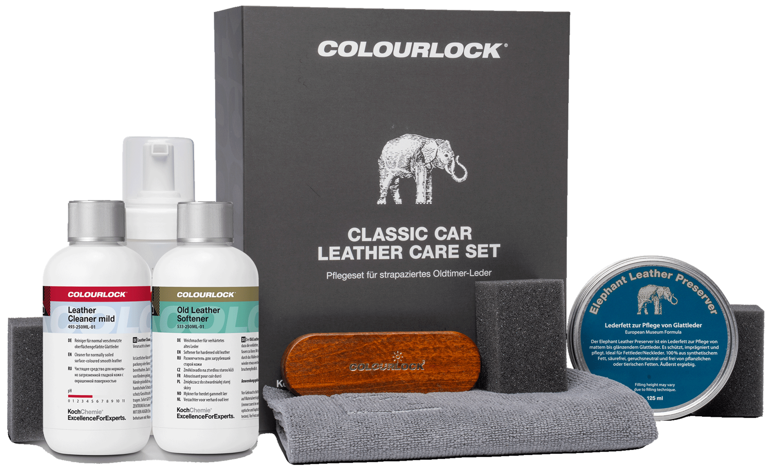 Kit de mantenimiento para cuero de vehículos clásicos Colourlock