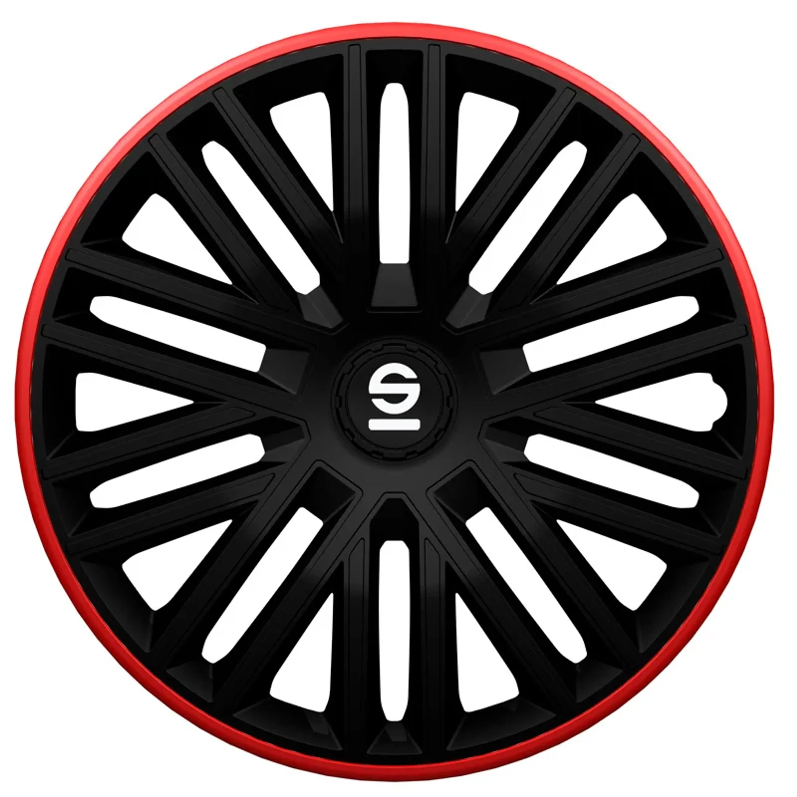 Sparco Tapas de Llanta Bergamo 14 pulgadas Negro Rojo - 4 piezas