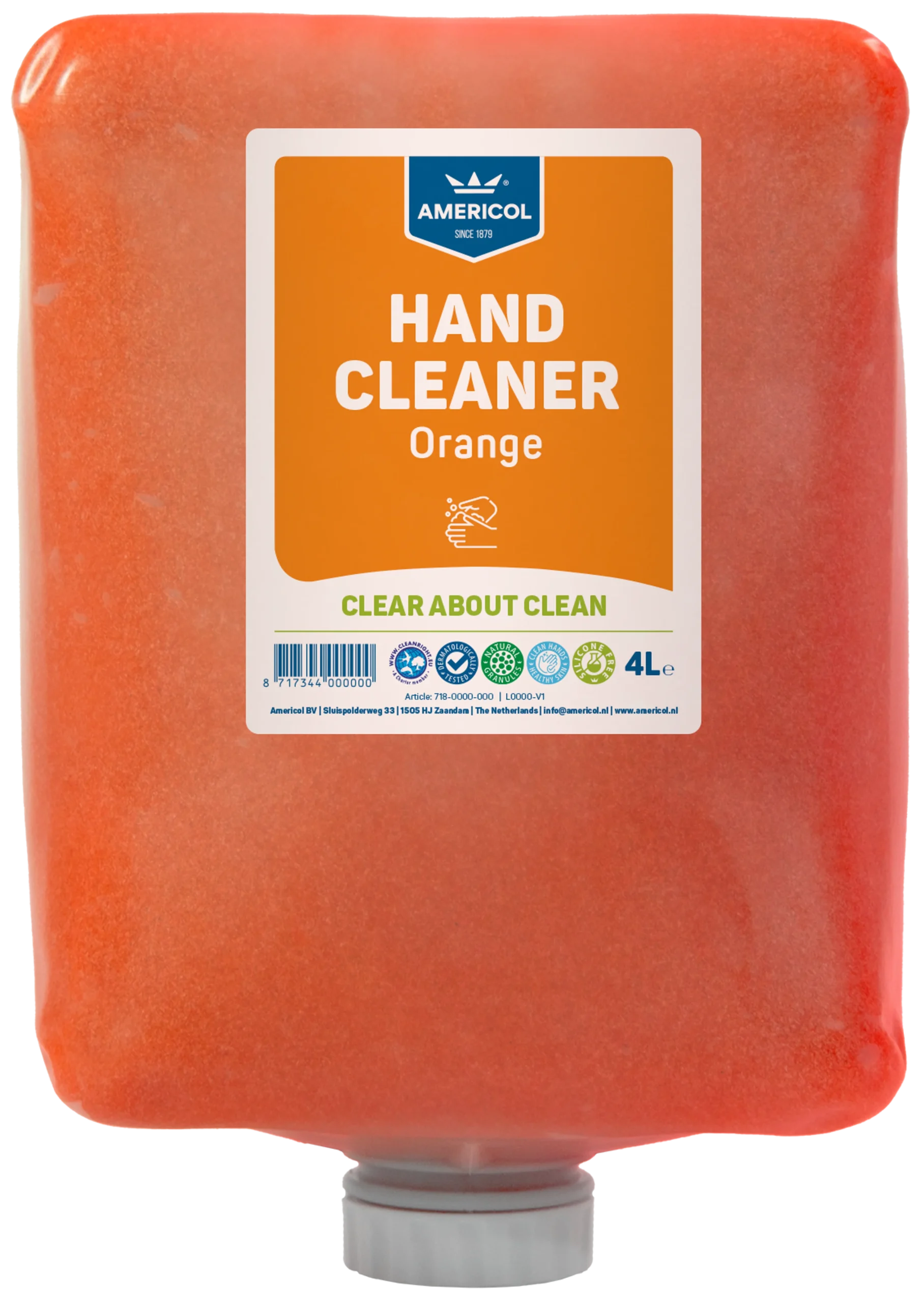 Americol Limpiador de Manos Orange Cartucho 4 litros
