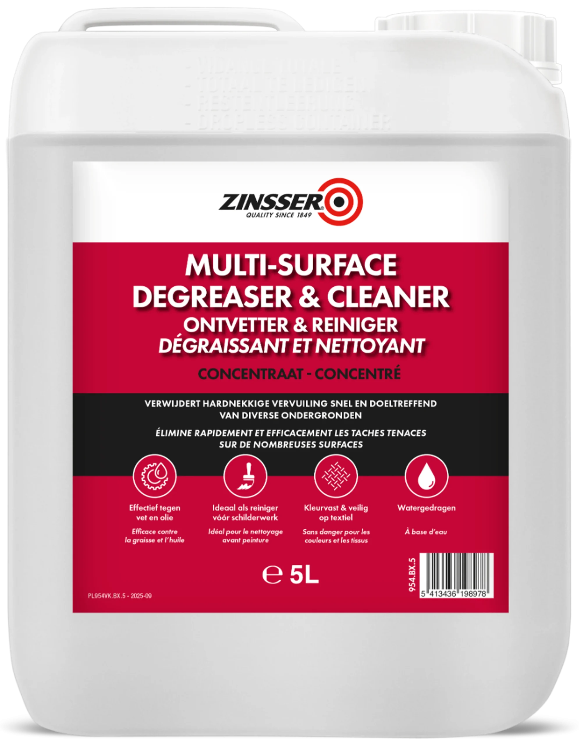 Zinsser Multi-Surface Desengrasante y Limpiador 5 litros