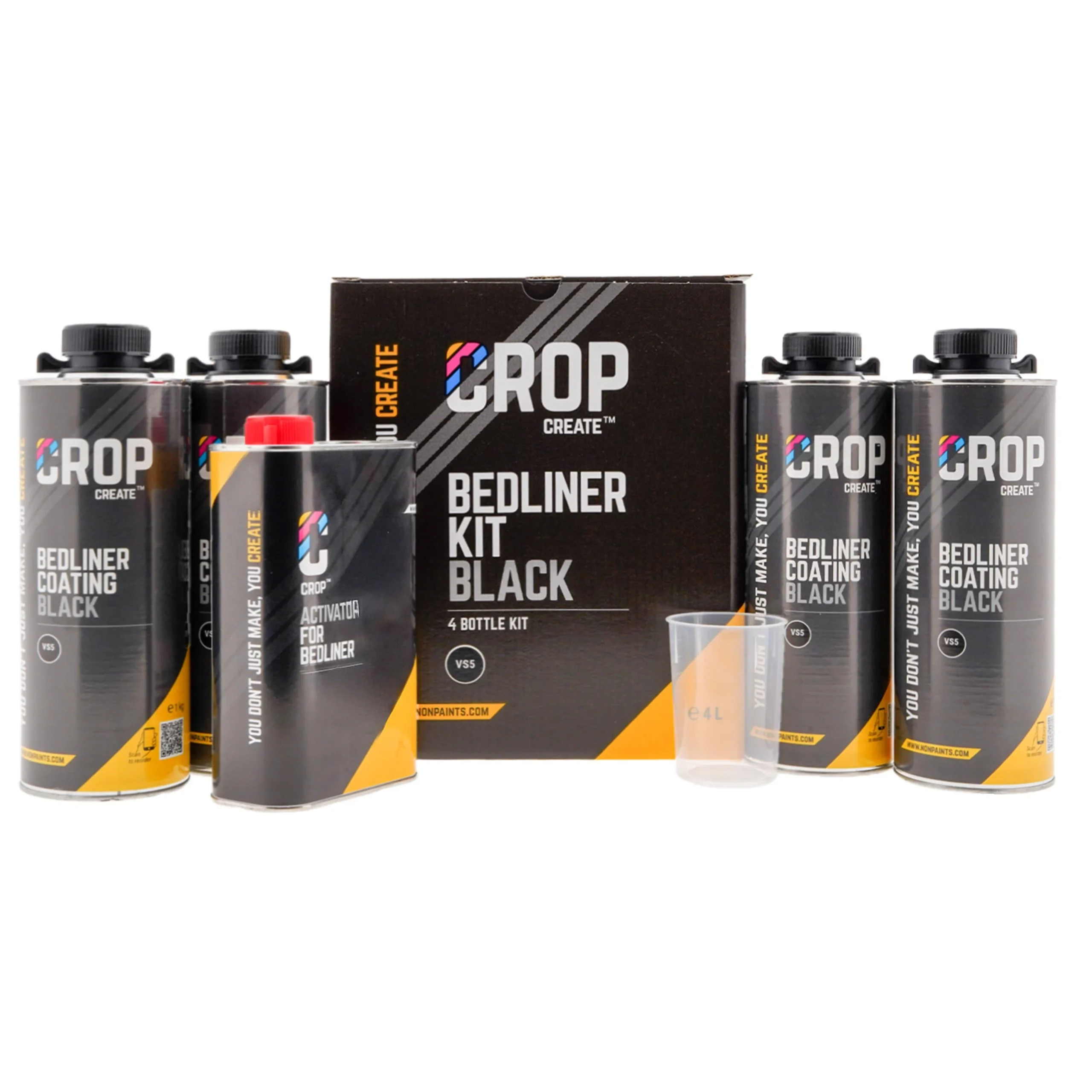 CROP 2K Bedliner NEGRO Set de 4 litros + Endurecedor