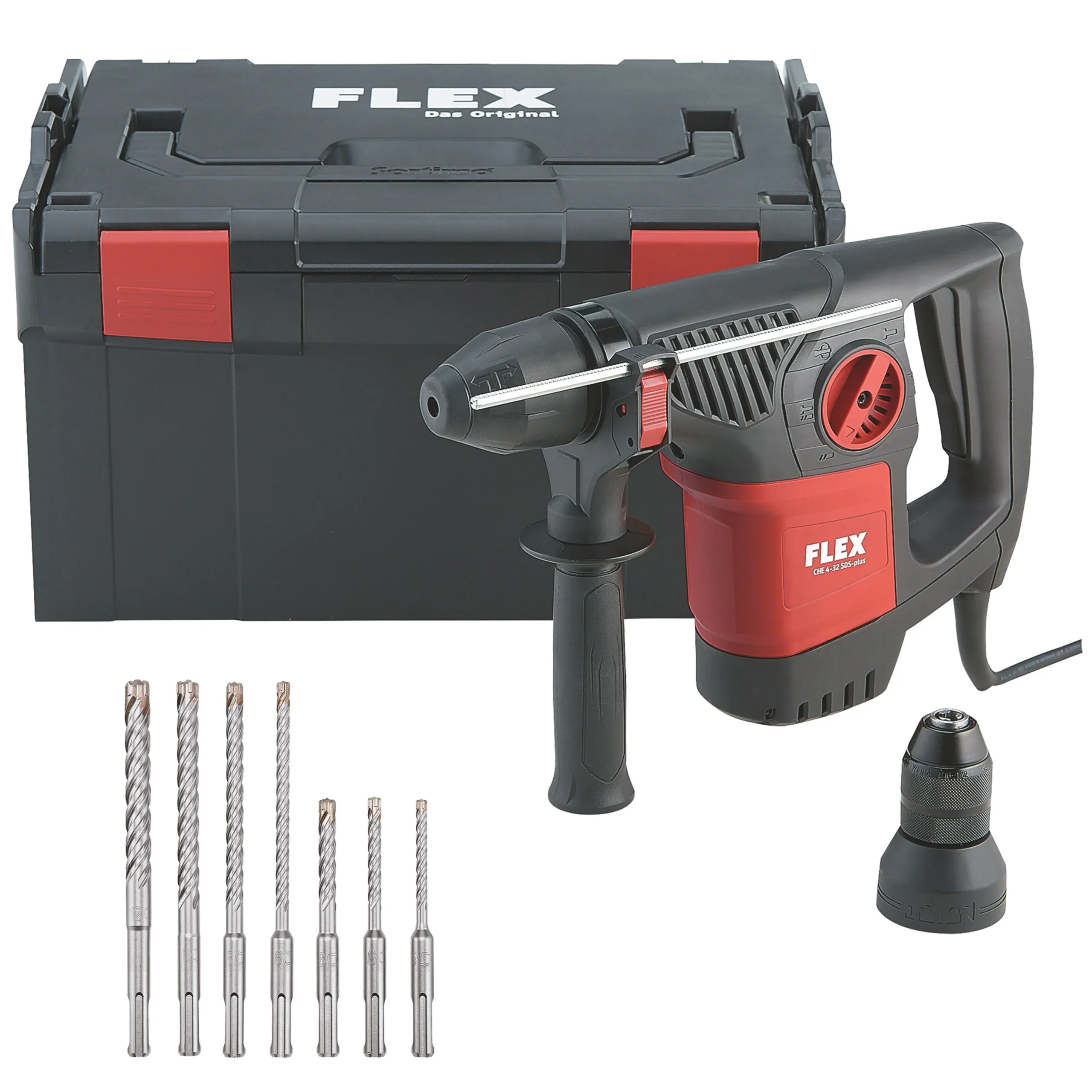 FLEX CHE 4-32 R Taladro Percutor y Juego de Brocas