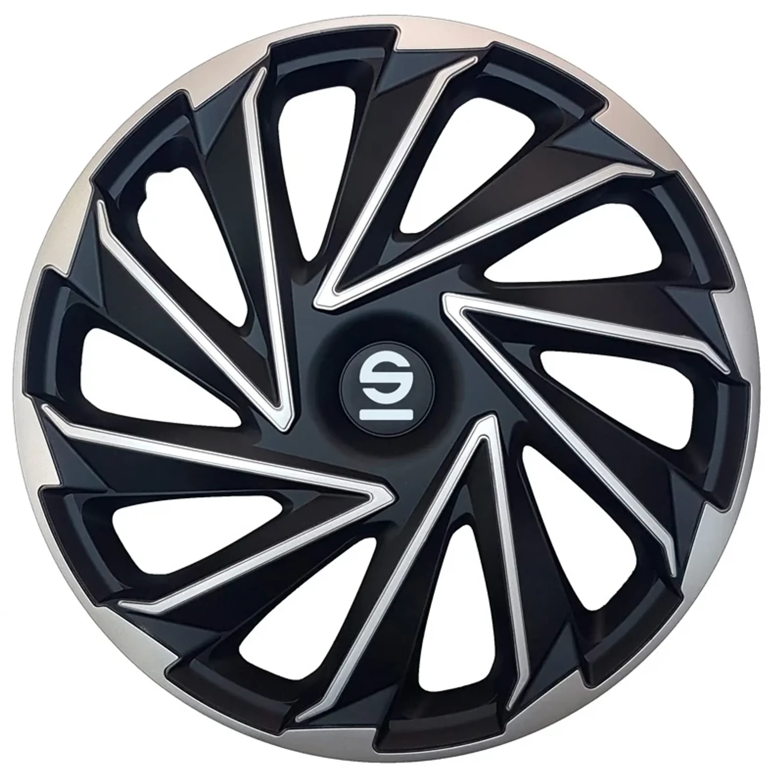 Sparco Tapas de Llanta Varese 15 pulgadas Plata Negro - 4 piezas