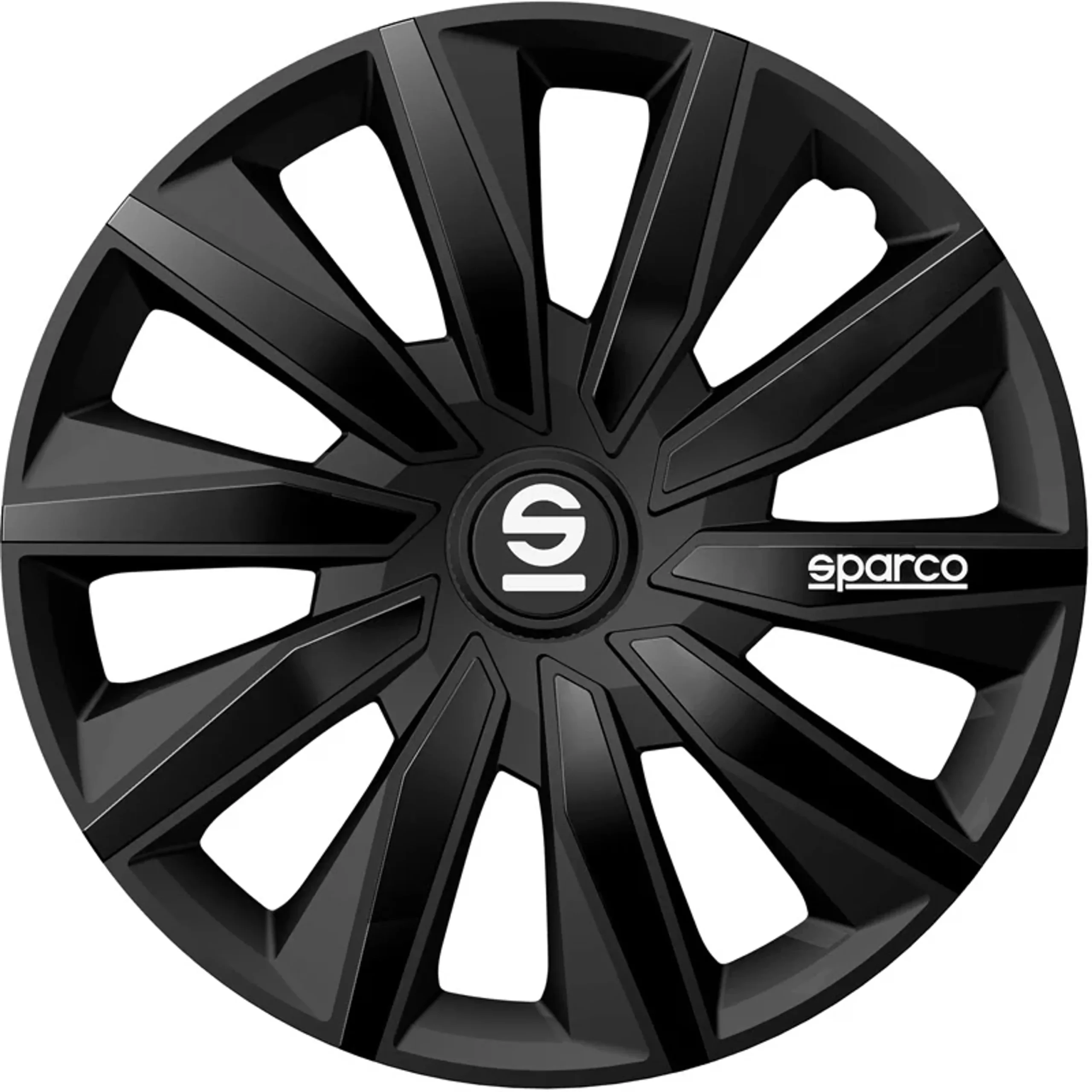 Sparco Tapas de Llanta Milano 16 pulgadas Negro - 4 piezas