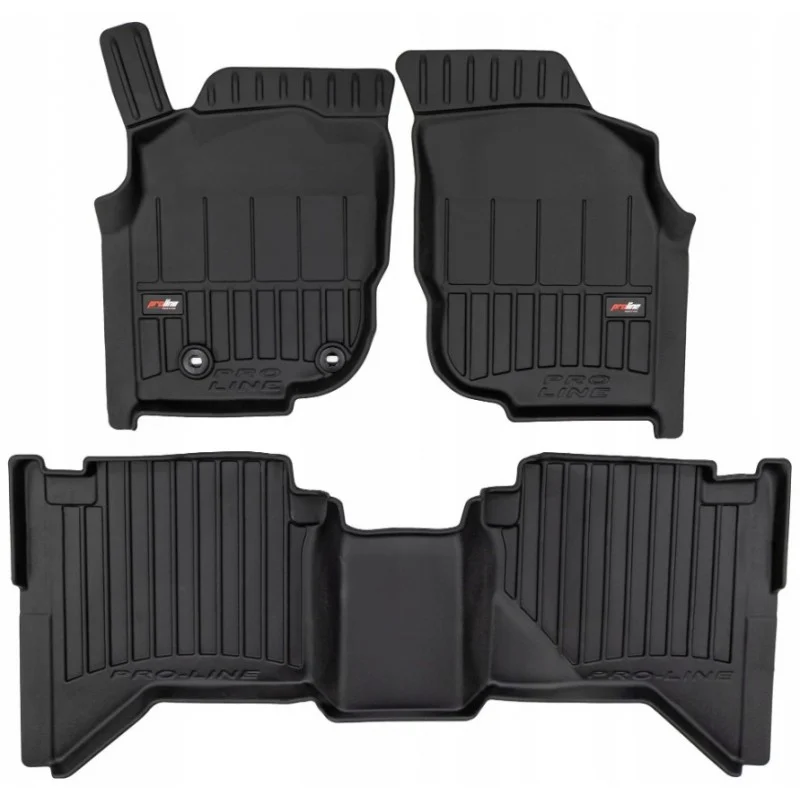 Alfombrillas 3D de goma para Toyota Hilux cabina doble (2004-2017) - ProLine®