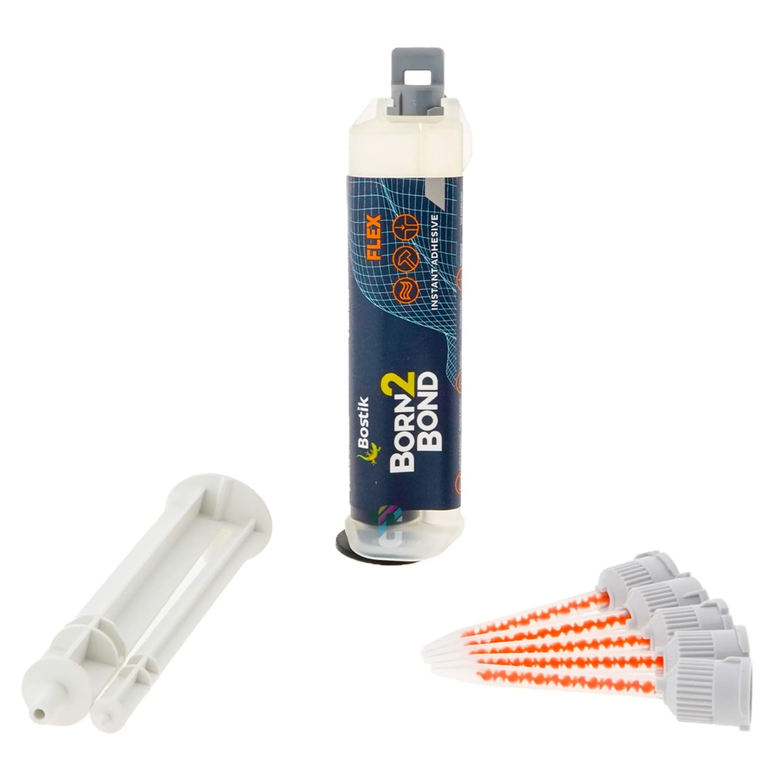 Bostik Born2Bond Flex Adhesivo de Cianoacrilato 10gr + 5 puntas mezcladoras