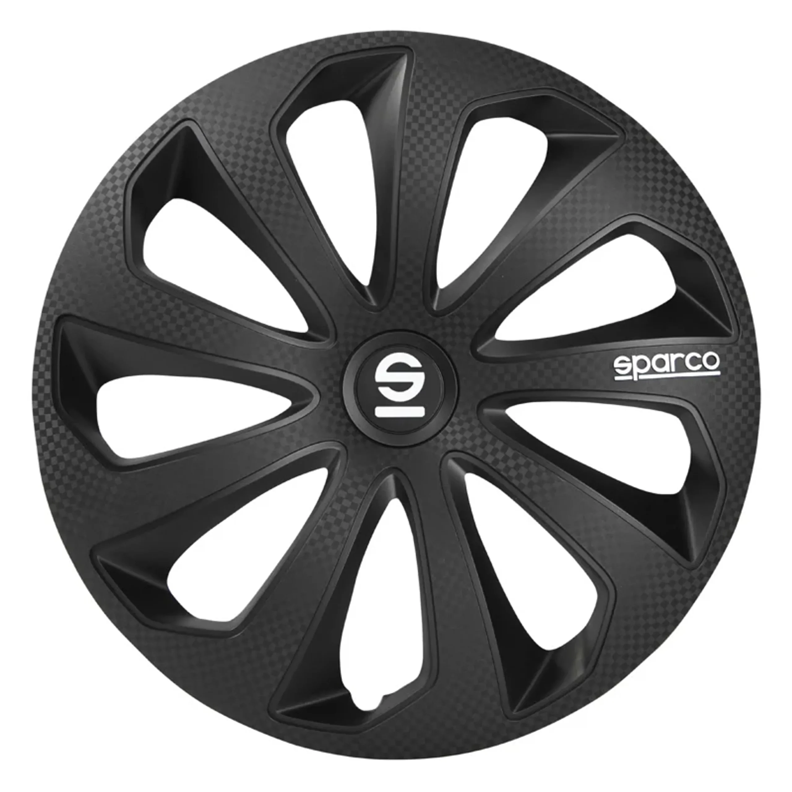 Sparco Tapacubos Sicilia 14 pulgadas Negro Carbono - 4 piezas