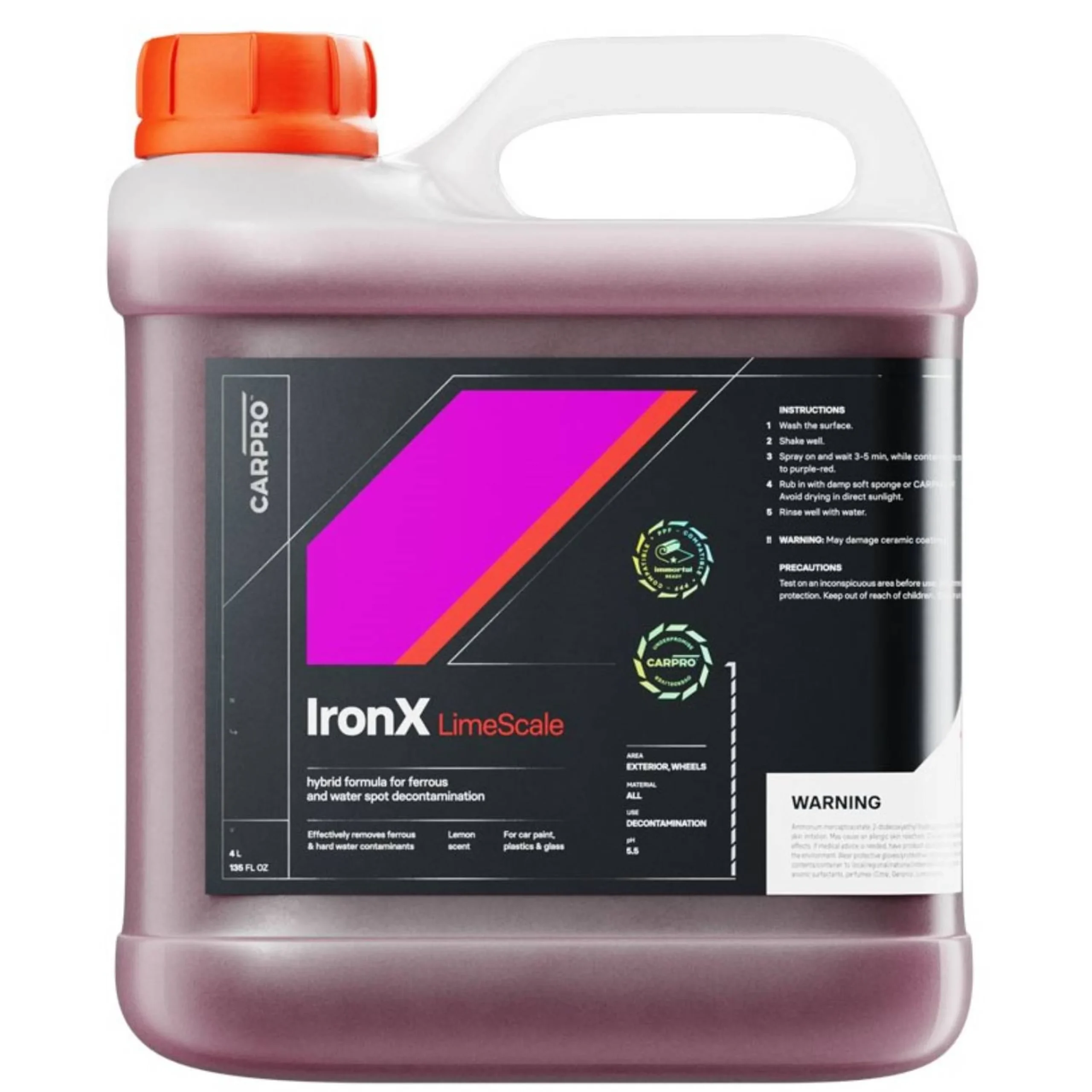 CarPro IronX LimeScale 4000ml - Eliminador de Óxido y Manchas de Agua