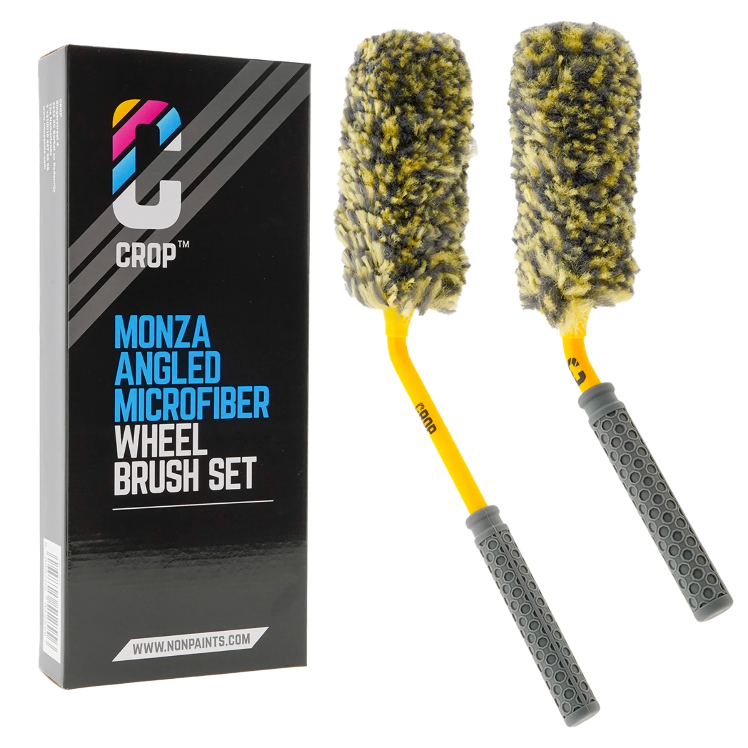 CROP Monza Set de cepillos Angulares de microfibra para Llantas