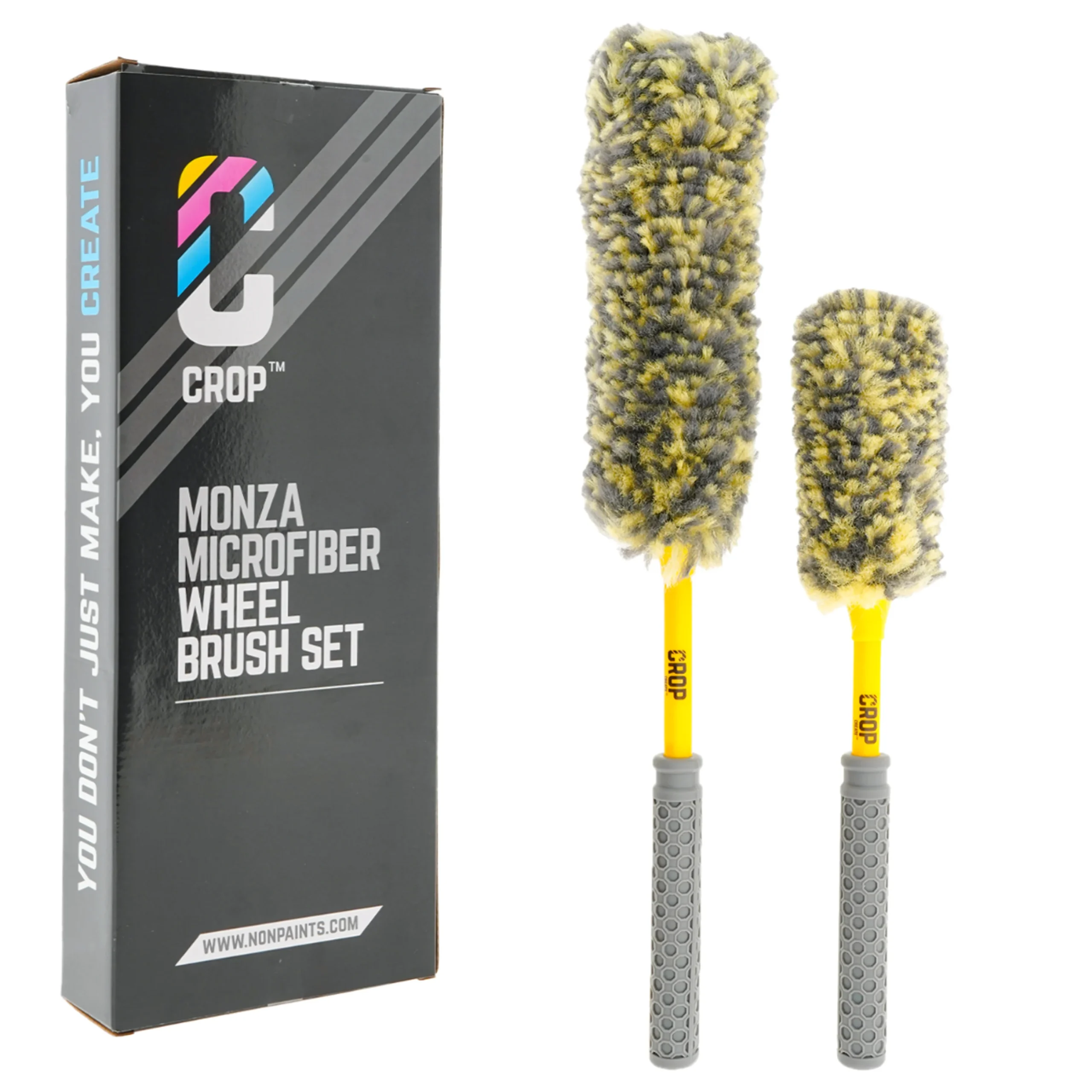CROP Monza Set de Cepillos de Microfibra para llantas