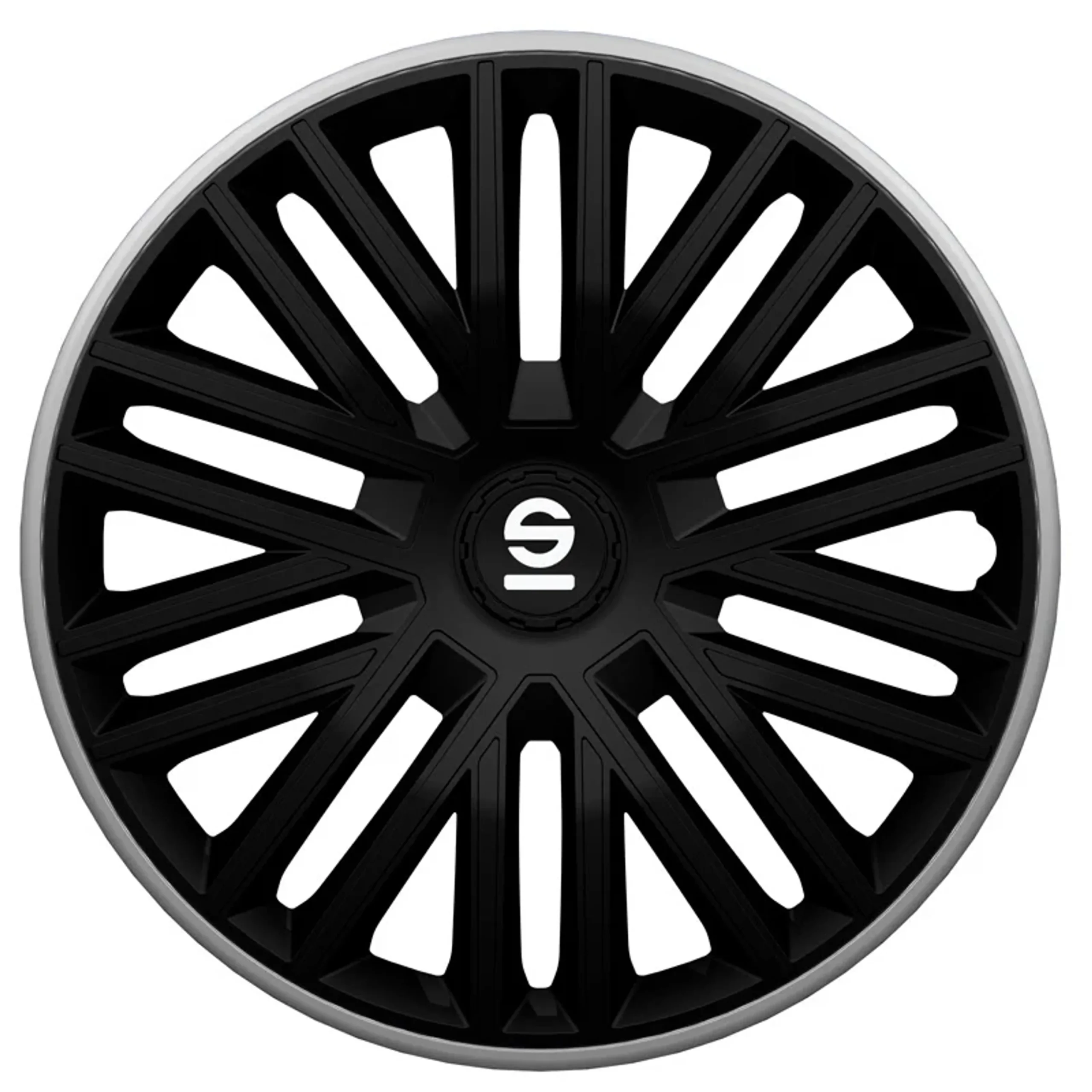 Sparco Tapas de Llanta Bergamo 14 pulgadas Negro Gris - 4 piezas