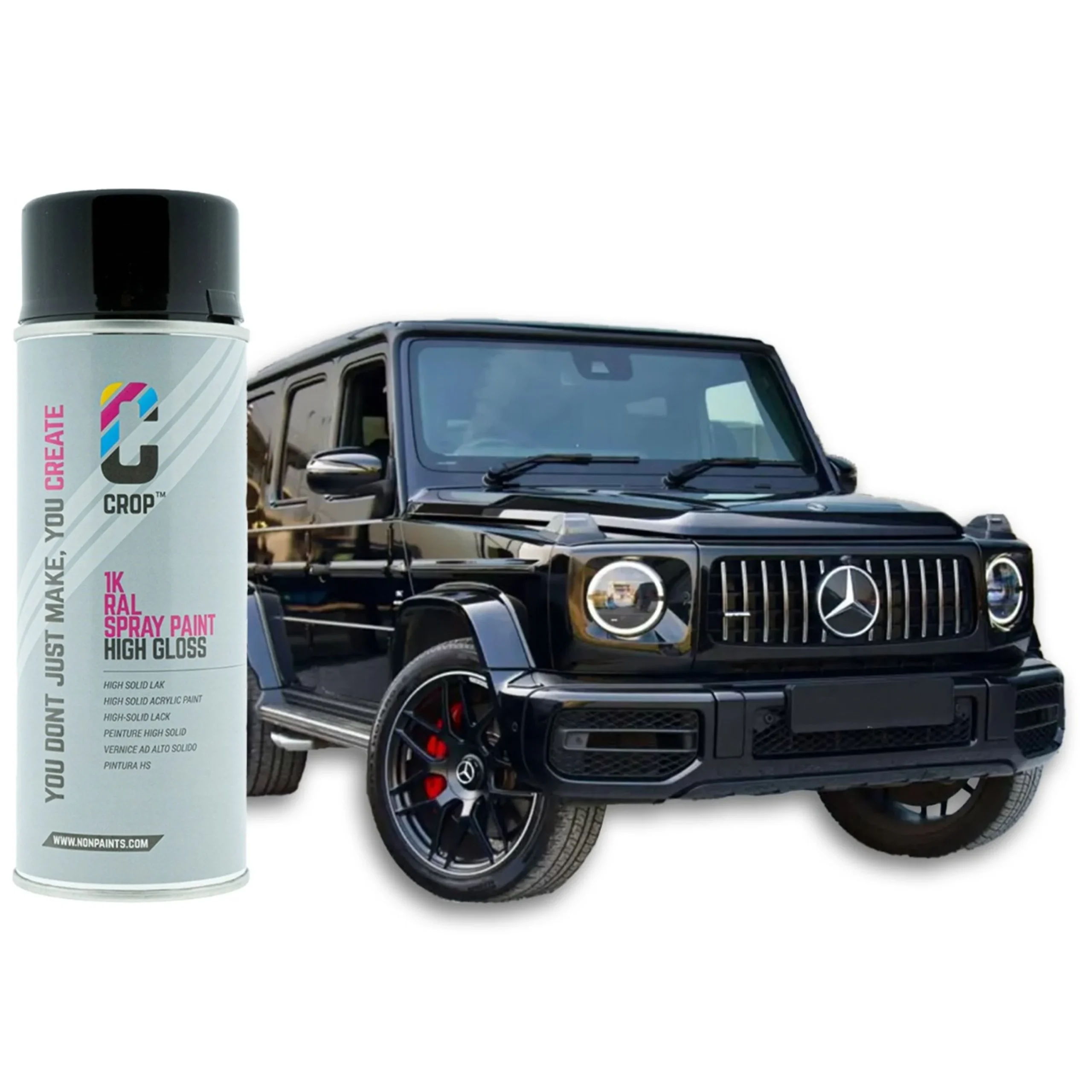 CROP Mercedes Benz 9197 Negro Obsidiana Metalizado pintura Coche Aerosol 400ml