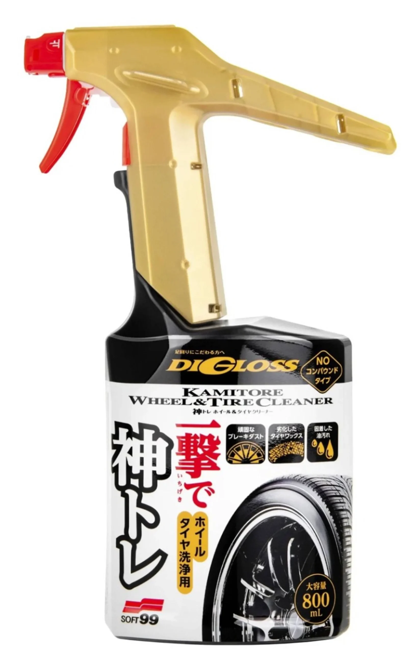 Soft99 Digloss Kamitore Spray Limpiador de Llantas y Neumáticos 800ml