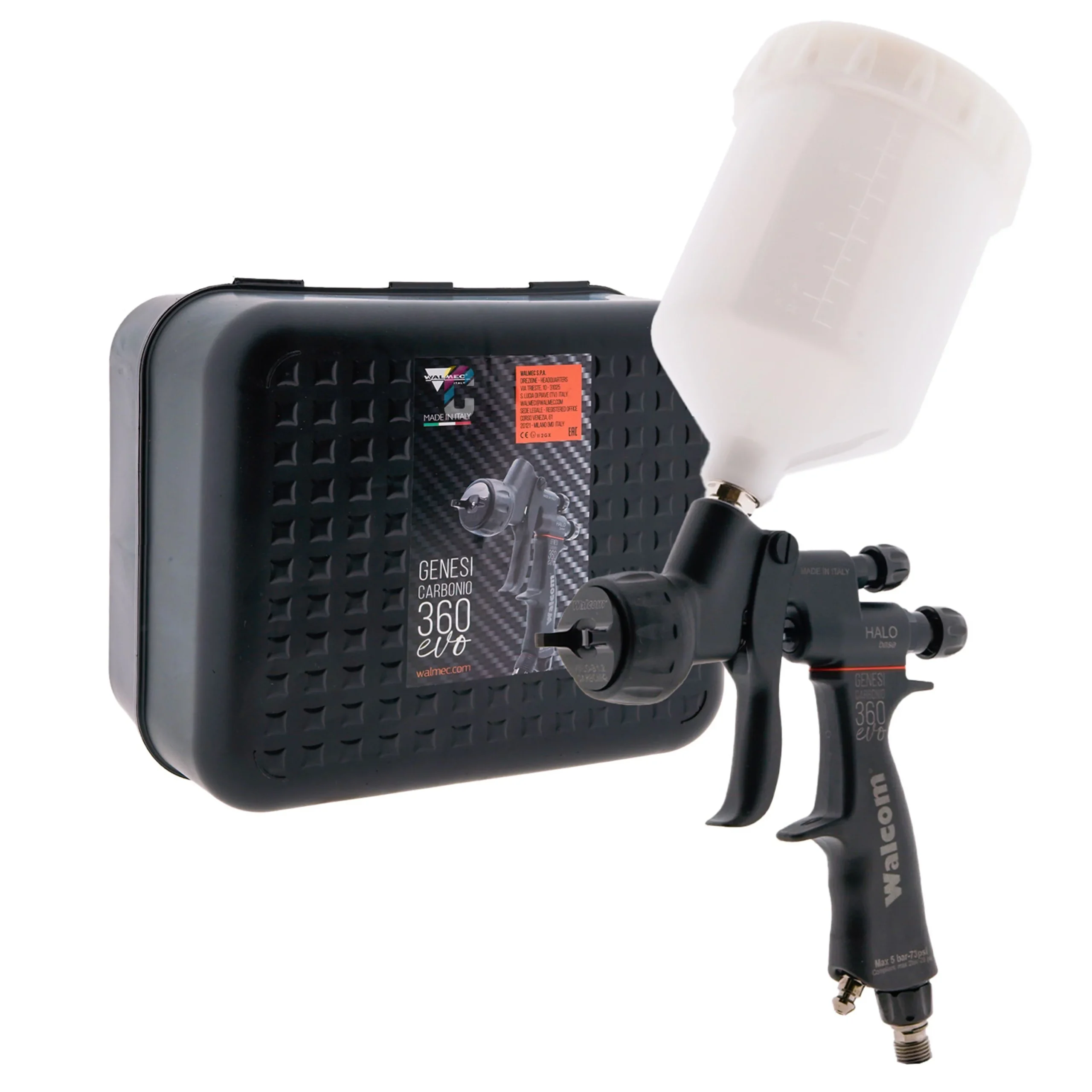 Walcom Carbonio 360 Evo HALO Base Pulverizador de Pintura + Copa Superior